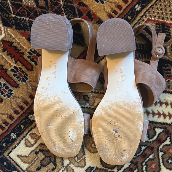Lord & Taylor 424Fifth Saddie Suede Tan Sandal Size 10M - Picture 4 of 4